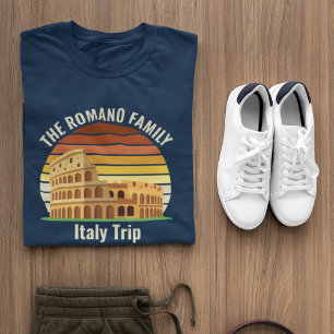 ローマ コロッセオ オーダーメイド ファミリー イタリア 旅行 日の入り Tシャツ