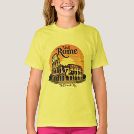 ローマ コロッセオ 復古調 旅行デザイン Tシャツ