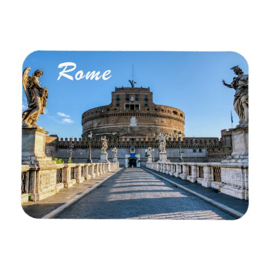 ローマ サンタンジェロ城と橋 - イタリア マグネット (横)