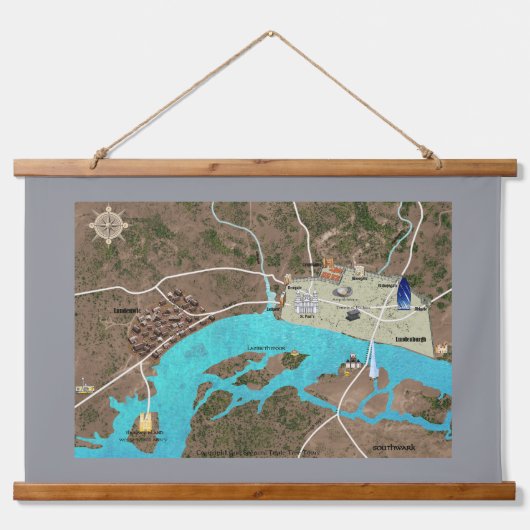 ローマ&バイキングロンドンタペストリー 吊り下げ型タペストリー (正面)