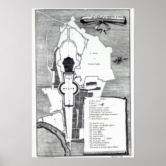 ローマ、バチカンの地上計画 ポスター (正面)