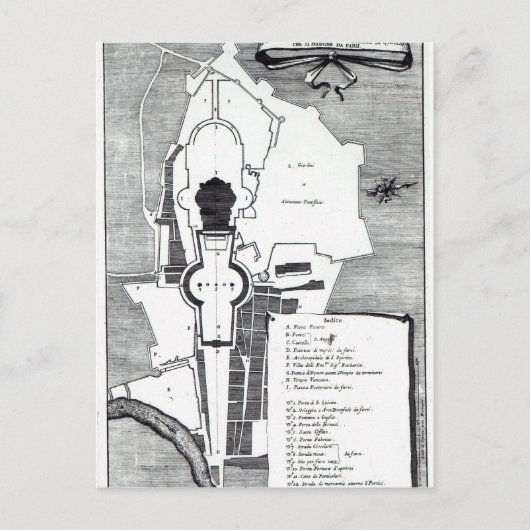 ローマ、バチカンの地上計画 ポストカード (正面)