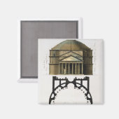 ローマ、パンテオンの地上計画とファサード マグネット (正面/裏面)