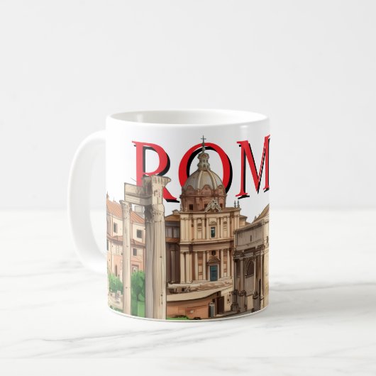 ローマ・マグカップ ローマのフォルム | お土産のコーヒーカップ コーヒーマグカップ (正面左)