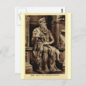 ローマ、ミケランジェロ著モーゼ、 ポストカード (正面/裏面)