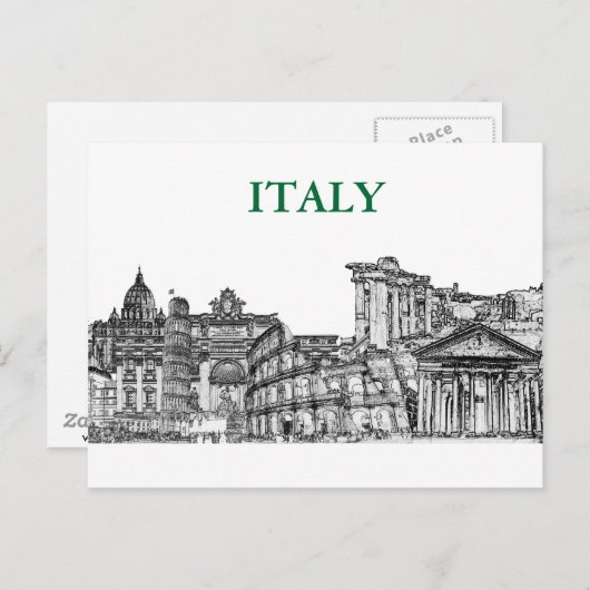 ローマ、ローマ…旅行記念品の贈り物 ポストカード (正面/裏面)