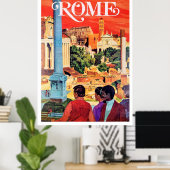 ローマ、ヴィンテージな旅行ポスター ポスター (ホームオフィス)