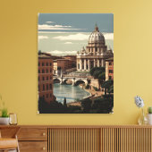 ローマ・ヴィンテージのポスター キャンバスプリント (インサイチュ (リビング))