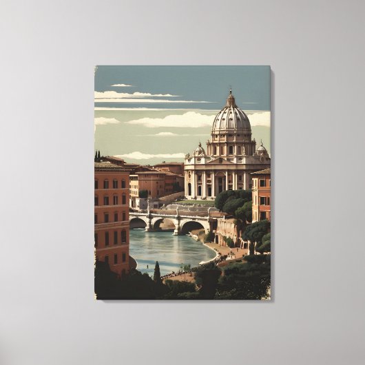 ローマ・ヴィンテージのポスター キャンバスプリント (正面)