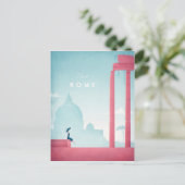 ローマ ヴィンテージ トラベル ポスター - アート ポストカード (スタンド正面)