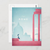 ローマ ヴィンテージ トラベル ポスター - アート ポストカード (正面/裏面)