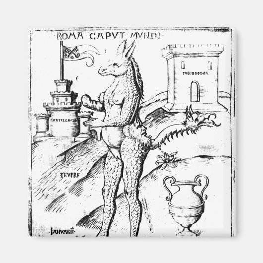 ローマ、世界の首都、1596年 マグネット (正面)