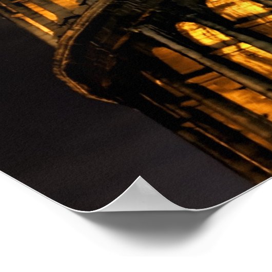 ローマ – 夜間の照明付きコロシアム ポスター (角)