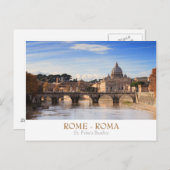 ローマ – 聖ペテロ大聖堂はがき文字 ポストカード (正面/裏面)