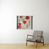 ローマ 5:5 神の愛 聖書の詩句 赤いピンクの花 タペストリー (インサイチュ(横))