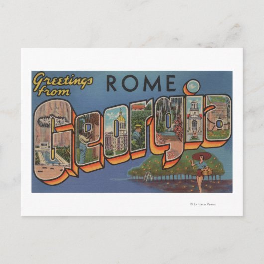 ローマ、GeorgiaLarge Letter ScenesRome、GA ポストカード (正面)