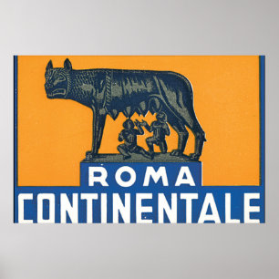 ローマContinentale_Vintage旅行ポスターアートワーク ポスター