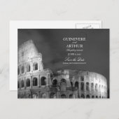 ローマItalyコロッセウムウェディング日付を保存 案内ポストカード (正面/裏面)