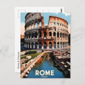 ローマItalyコロッセウムトラベルアートヴィンテージはがき ポストカード (正面/裏面)