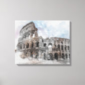 ローマItalyコロッセウムトラベルアートヴィンテージ キャンバスプリント (正面)
