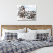 ローマItalyコロッセウムトラベルアートヴィンテージ キャンバスプリント (インサイチュ (寝室))