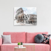 ローマItalyコロッセウムトラベルアートヴィンテージ キャンバスプリント (インサイチュ (リビング))