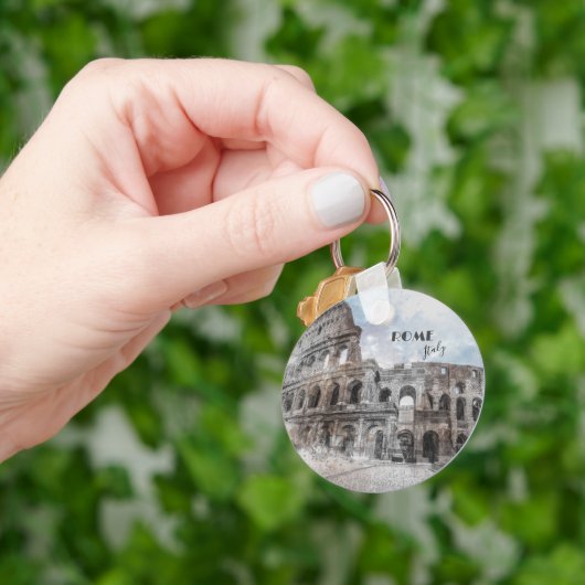 ローマItalyコロッセウムトラベルアートヴィンテージ キーホルダー (手)