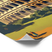 ローマItalyコロッセウムトラベルアートヴィンテージ ポスター (角)