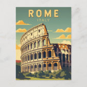ローマItalyコロッセウムトラベルアートヴィンテージ ポストカード (正面)