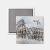 ローマItalyコロッセウムトラベルアートヴィンテージ マグネット (正面/裏面)