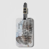 ローマItalyコロッセウムトラベルアートヴィンテージ ラゲッジタグ (正面縦)