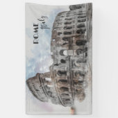 ローマItalyコロッセウムトラベルアートヴィンテージ 横断幕 (縦)