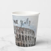 ローマItalyコロッセウムトラベルアートヴィンテージ 紙コップ (裏面)