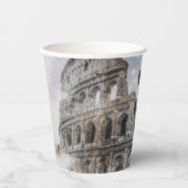 ローマItalyコロッセウムトラベルアートヴィンテージ 紙コップ (正面)