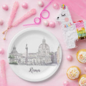 ローマItalyシティシーンドメスオベリスクスケッチ ペーパープレート (パーティー)