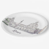 ローマItalyシティシーンドメスオベリスクスケッチ ペーパープレート (アングル)