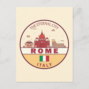 ローマItalyシティスカイラインエンブレム ポストカード