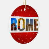 ローマItalyシティトラベルフォトクリスマス セラミックオーナメント (右)