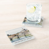 ローマItalyティバーリバーウォーターカラートラベイタリアンル ガラスコースター (アングル)