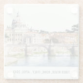 ローマItalyティバーリバーウォーターカラートラベイタリアンル ガラスコースター (裏面)