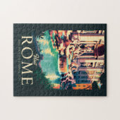 ローマItalyトレビファウンテンイラストレーショントラベルアート ジグソーパズル (横)