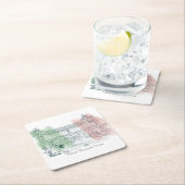 ローマItalyビクターエマニュエル建物イタリアン国旗 スクエアペーパーコースター (インサイチュ)