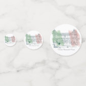 ローマItalyヴィクトル・エマニュエル・ペンとインク・スケッチ国旗 コンフェッティ (裏面)