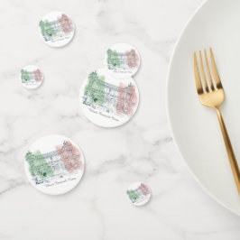 ローマItalyヴィクトル・エマニュエル・ペンとインク・スケッチ国旗 コンフェッティ