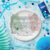 ローマItalyヴィットリオEmanueleモニュメントイタリア国旗 ペーパープレート (パーティー)