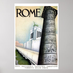 ローマItalyヴィンテージ旅行ポスター復元 ポスター