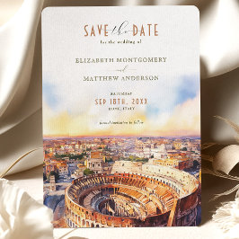 ローマItaly水の色Save the Date Colosseum 招待状