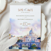 ローマItaly Save the Date St. Peter's Basilica 招待状