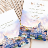 ローマItaly Save the Date St. Peter's Basilica 招待状