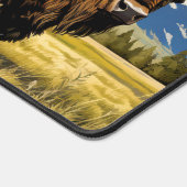 ローミングバイソンイラストレーション デスクマット (コーナー)